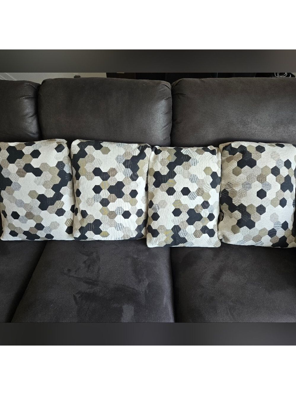 Set of 4 Cushion Covers Handmade "Maxwell Street" Modern Geometric